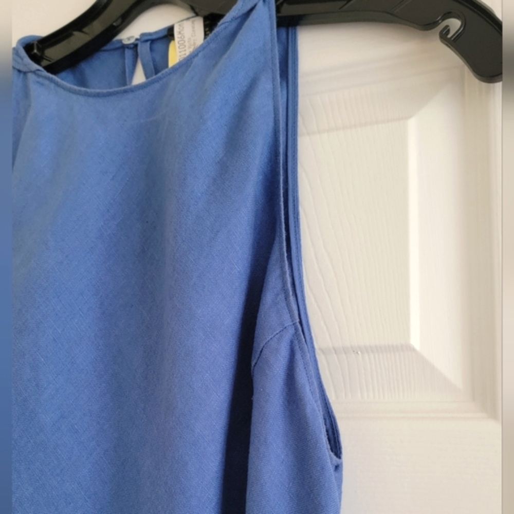 Massimo Dutti Linen Halter Dress in Indigo Blue, Size XS - Picture 6 of 15